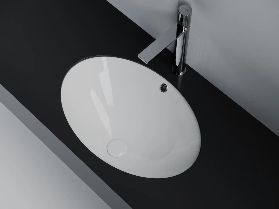 Раковина встраиваемая снизу CERAMICANOVA Era овальная 615x435x220 мм цвет белый арт. CN6081