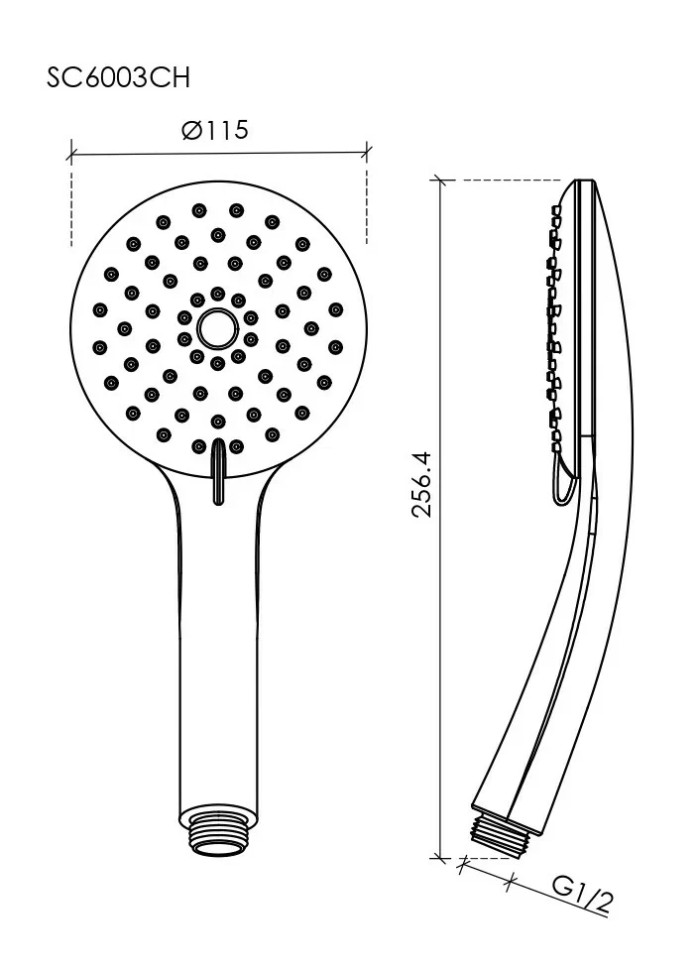 Душевая лейка SANCOS Lotus, диаметр 115 мм, 3 режима, цвет хром, арт. SC6003CH