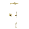 Душевой комплект с термостатом SANCOS Linn, с внутренней частью, брашированное золото, PVD покрытие, арт. SC9022BG