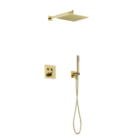 Душевой комплект с термостатом SANCOS Linn, с внутренней частью, брашированное золото, PVD покрытие, арт. SC9022BG