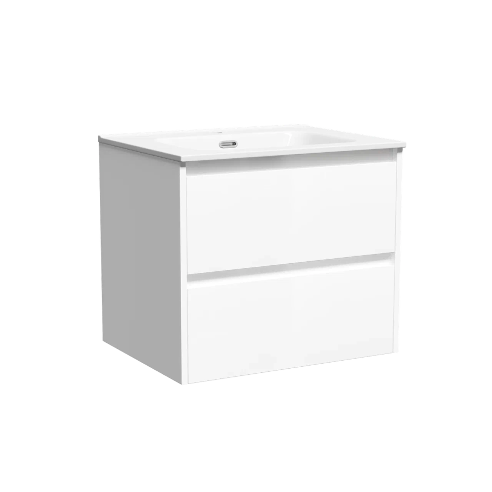 Тумба подвесная SANCOS Libra 590х450х500, c двумя ящиками оснащенными доводчиками, белый глянец , арт. LB60W