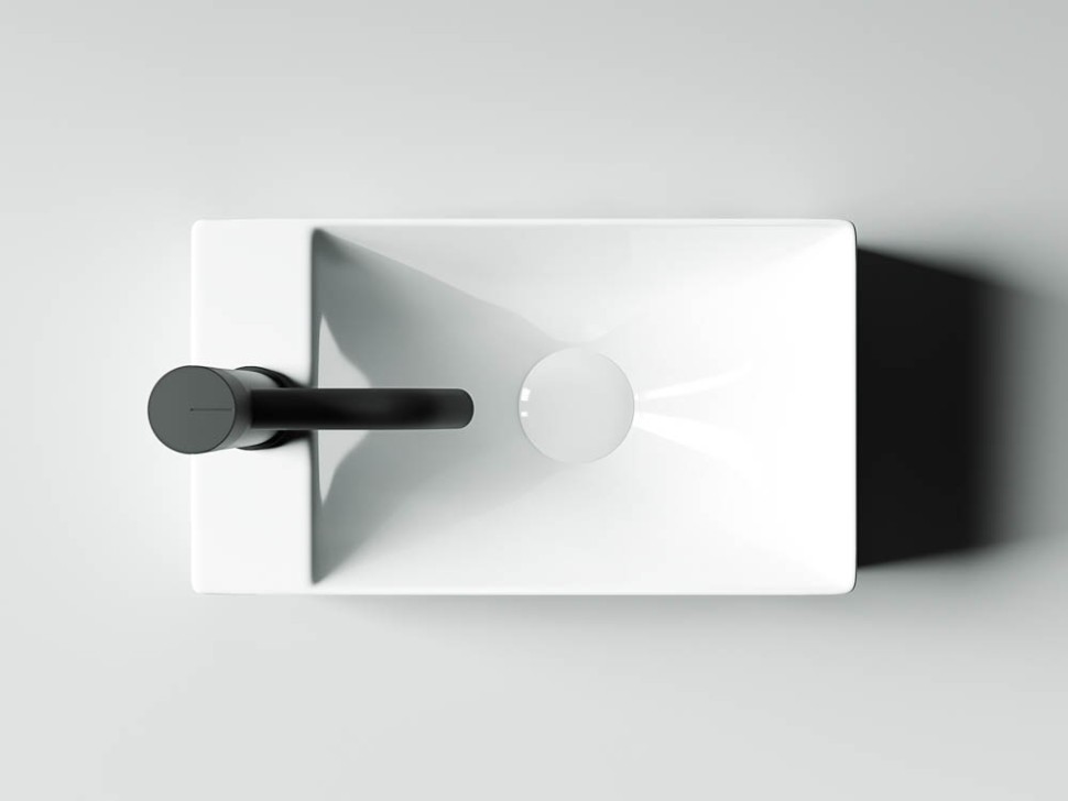 Умывальник подвесной прямоугольный (отверстие под смеситель L) Element 375*215*100мм