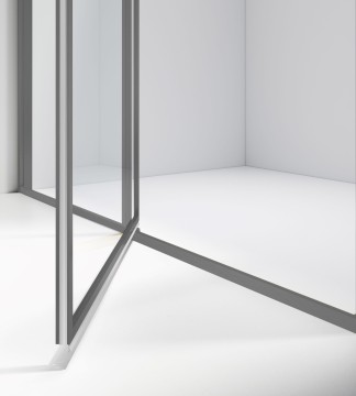 Душевая дверь Слим 8мм (Slim 8mm) VDP-4SL120CLGM, вороненая сталь, стекло прозрачное