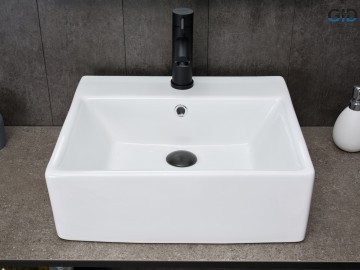 Раковина Gid N9145 51214 накладная белая 45.5x40x15