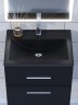 Раковина для ванной кварцевая Uperwood Foster Quartz 60х40,5х16,5 см, черная матовая, космос