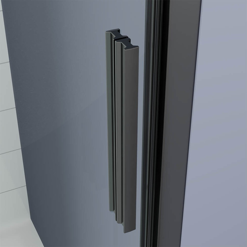 Душевая дверь Veconi Ottimo P20 GR, 1000x1900, графит брашинг, стекло тонированное матовое