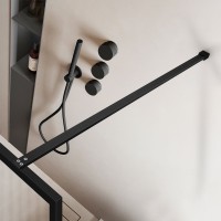 Душевая перегородка Walk-In VSW-1HP110FLB, 1100*2000, черный, стекло рифленое