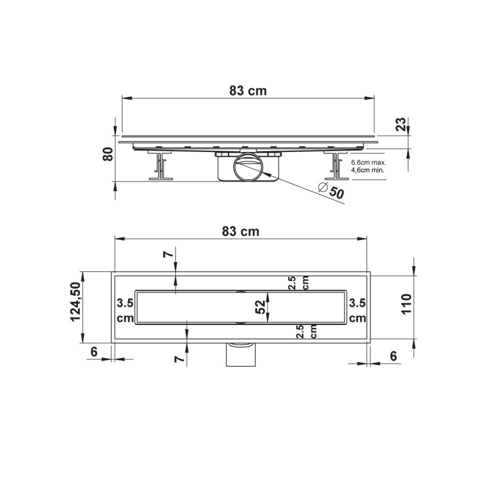 Душевой лоток SAY ANZER 72.2.80.STN, 80 см, сатин