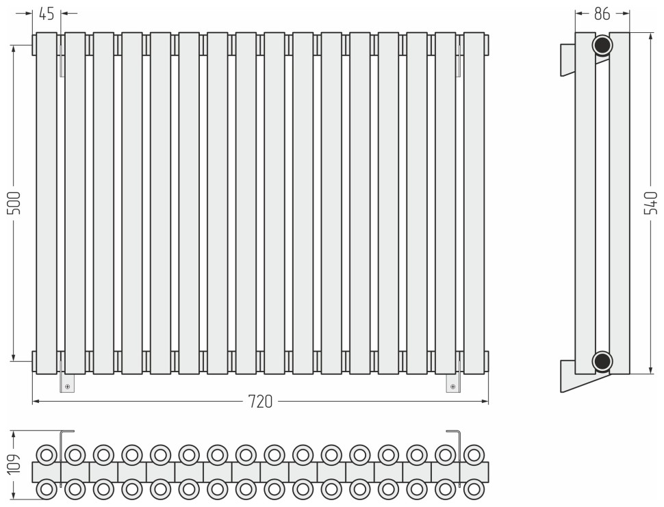 Эстет-00 500х720 16 секций