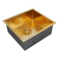 Мойка нерж. сталь AISI304 ALLER 48 UNI, PM804844-BG, брашированное золото, PVD, 480х440мм, Starke-Paulmark