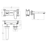 AQM6915CR Novara Смеситель для раковины настенный на 2отв., цвет хром