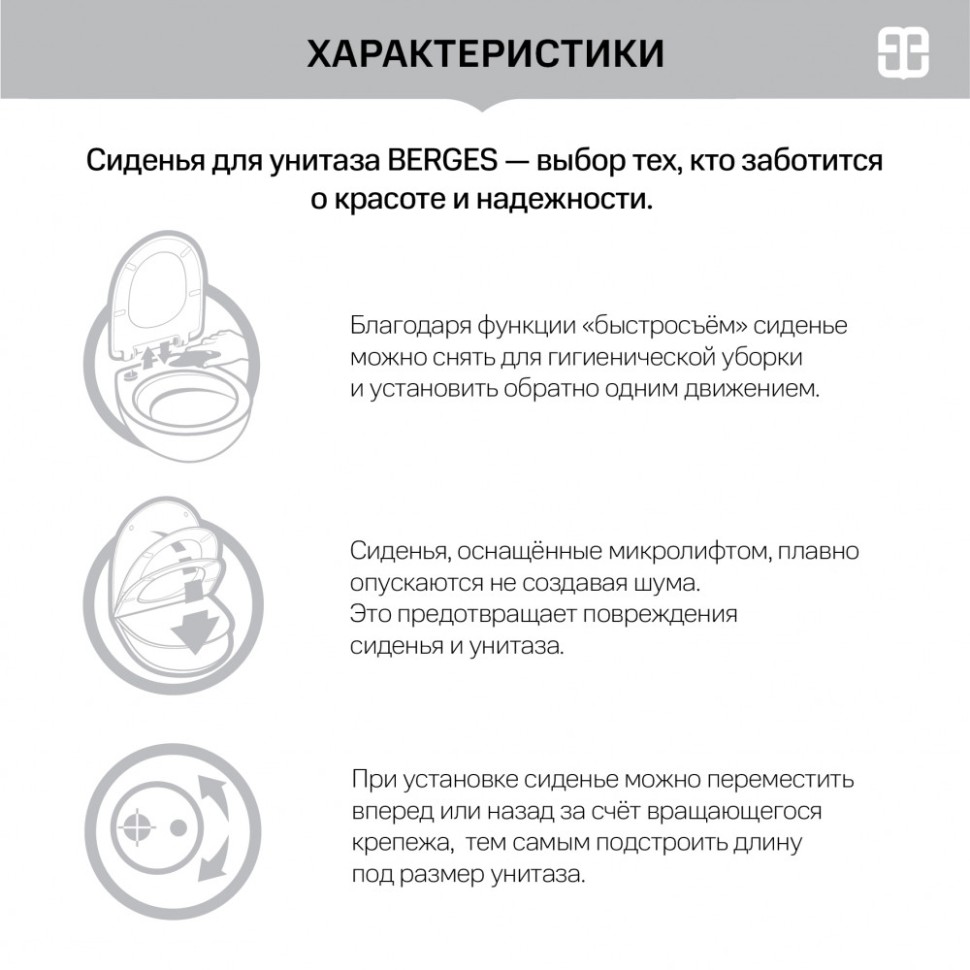 Сиденье для унитаза BERGES Real slim SO 