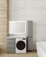 Тумба напольная STYLELINE "Даллас 110" (3 ящ.) Люкс серая, PLUS под раковину ESTETUS Даллас 1100*480 левый