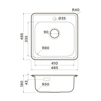 Кухонная мойка Omoikiri Notoro 48-SI Matt нерж.сталь/silver matt
