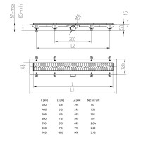 Душевой лоток Veconi Medium Graphite 550