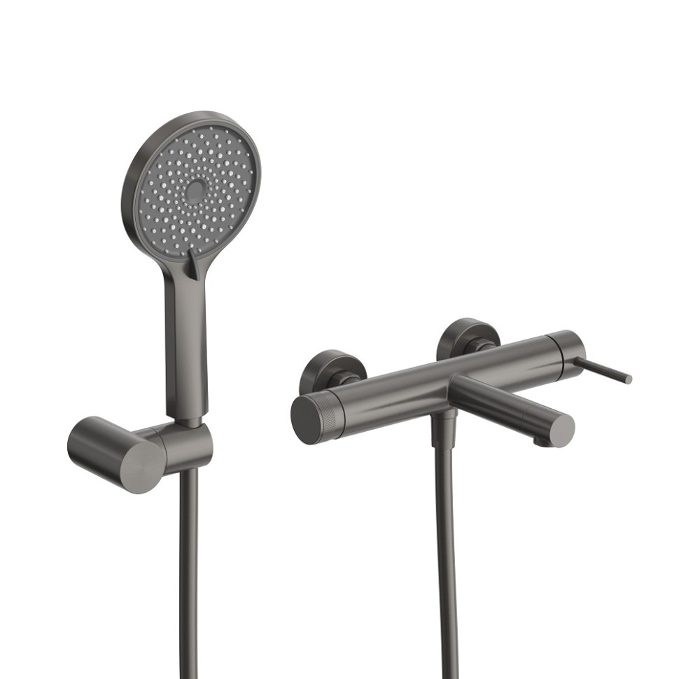 Смеситель для ванны и душа в комплекте с ручным душем, шлангом и держателем CEZARES RELAX-VD-GM