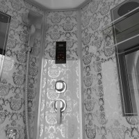 Душевая кабина Niagara Luxe NG-7715W (90x90х215) низкий поддон(15см),дверь раздвижная,стенки серебро,4 места
