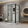 Душевая кабина Niagara Standart ST80/15Q/BL (80х80х215) квадрат,поддон 15см,распашная,проф.черный,3 места