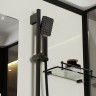 Душевая кабина Niagara Standart ST80/15Q/BL (80х80х215) квадрат,поддон 15см,распашная,проф.черный,3 места