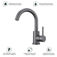 Смеситель Splenka для кухни S201.13.07 Серый