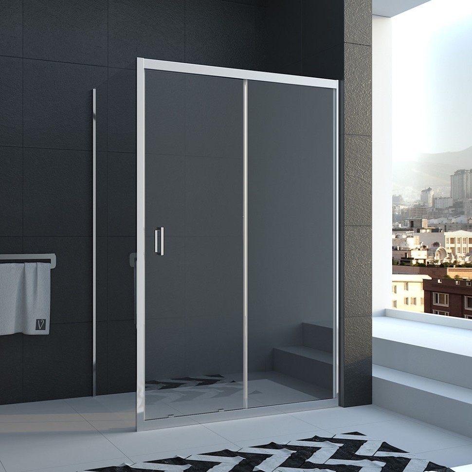 Душевой угол Veconi Rovigo RV-046, 1450х900х1850, хром, стекло прозрачное