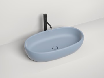 Раковина накладная LUCE покраска по RAL полностью 690х395х155 S-Stone Матовое