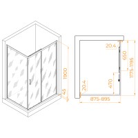 Душевой уголок RGW PA-245B (Прозрачное, 900x1200)