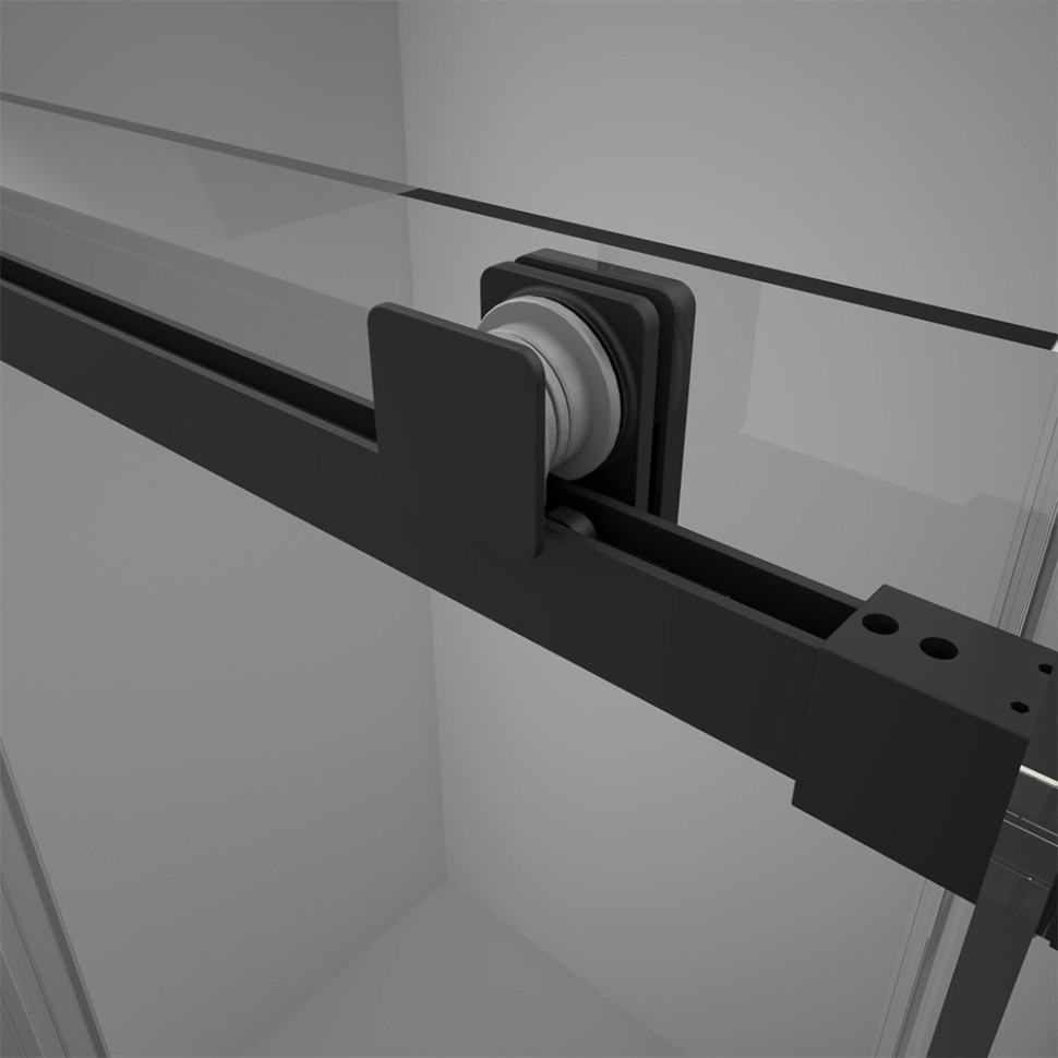 Душевой угол Veconi Rovigo RV-075B, 1500х800х2000 черный матовый, стекло прозрачное