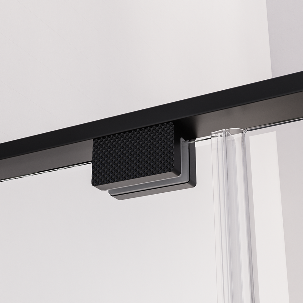 Боковая панель Veconi Premium Alassio SP B, 800x2000, черный матовый, стекло прозрачное осветленное