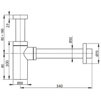 Сифон для раковины Ceramalux С-058MB Черный матовый