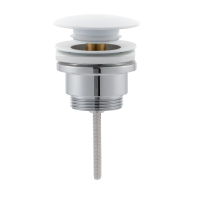 Донный клапан универсальный Clik-clak VEGA V1072U-GW/CR белый глянец/хром для раковины