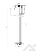 Напольный смеситель для ванны MILLEAU Tissage ML0500BK.BD-CR с монтажным блоком, Хром