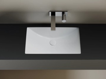 Раковина встраиваемая снизу CERAMICANOVA Era прямоугольной формы с отверстием слива- перелива 600x390x190 мм цвет белый арт. CN6082