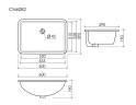 Раковина встраиваемая снизу CERAMICANOVA Era прямоугольной формы с отверстием слива- перелива 600x390x190 мм цвет белый арт. CN6082