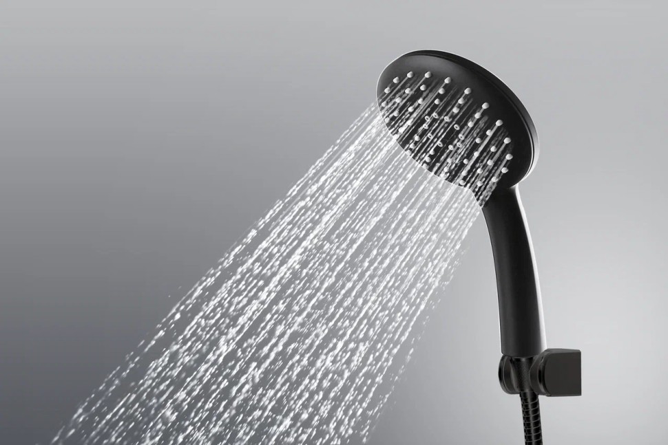 Душевая лейка SANCOS Lotus, диаметр 115 мм, 3 режима, цвет черный матовый, арт. SC6003MB