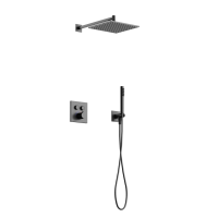 Душевой комплект с термостатом SANCOS Linn, с внутренней частью, вороненая сталь арт. SC9022GG