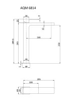 AQM6814MB Savona Смеситель для свободностоящей раковины 250мм, гладкий, подводка 1/2 &quot;, черный матовый