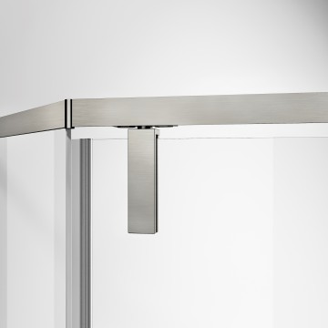 Душевой уголок Слим-Н (Slim-N) VSP-4SN100CLBN, 1000*1000, брашированный никель, стекло прозрачное