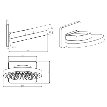 Верхний душ Инспаер (Inspire) VSHD-3I1CMB, черный