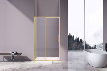 Душевая дверь Слим 8мм (Slim 8mm) VDP-4SL120CLG, брашированное золото, стекло прозрачное