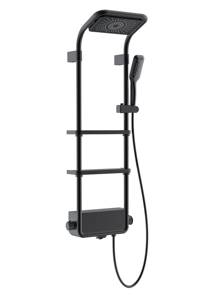 AQM 8003B Душевая система для душа с термостатом, Черный