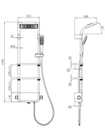 AQM 8003B Душевая система для душа с термостатом, Черный