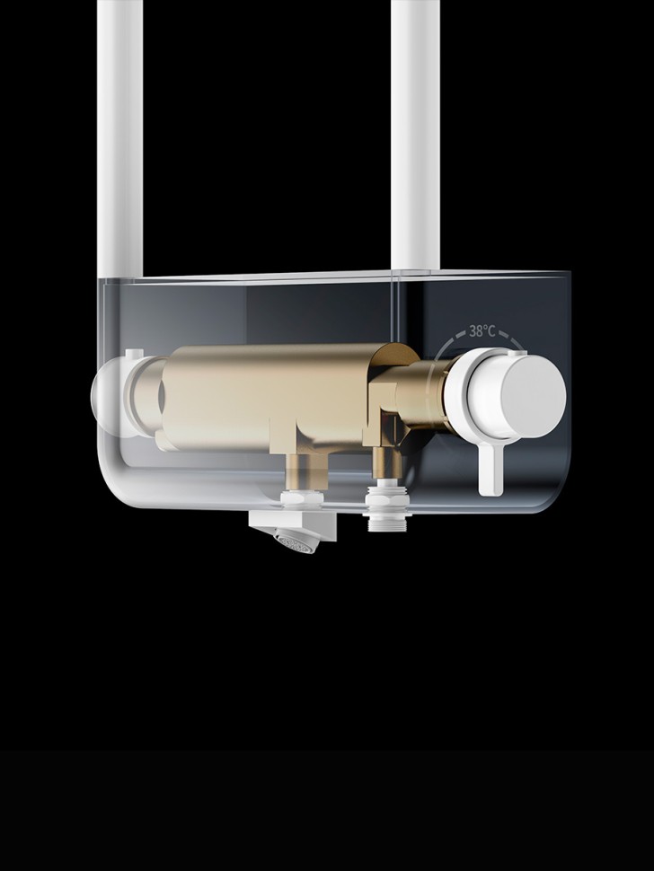 AQM 8003B Душевая система для душа с термостатом, Черный