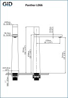 Смеситель высокий для раковины Panther L066-GM-D Вороненая сталь (Gun metal)