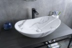 Раковина Gid Mnc811C 54478 накладная под камень глянцевая 61x37x15