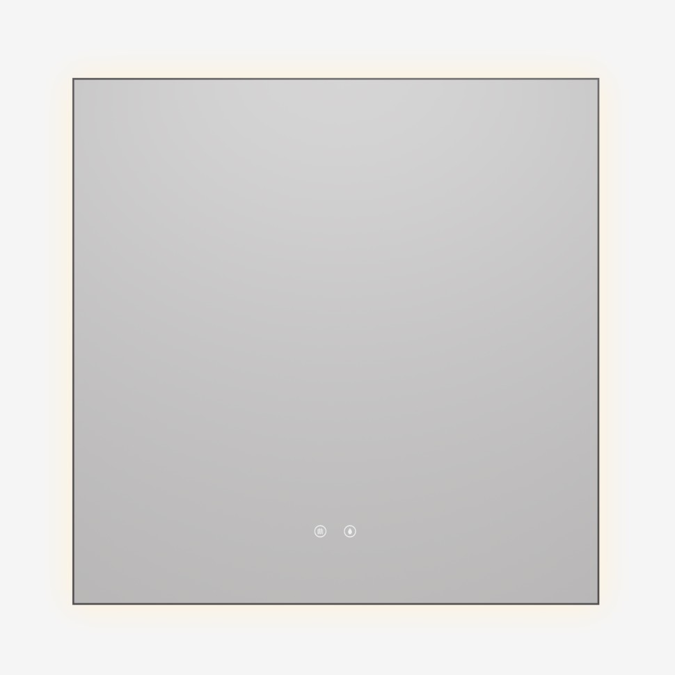 Зеркало Vincea LED VLM-4F800GM-2 800х800 c сенсорным выключателем, антизапотевание, вороненая сталь
