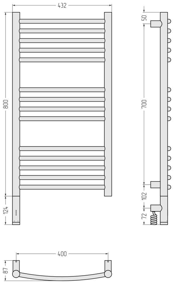Богема 3.1 выгнутая 800х400 МЭМ левый
