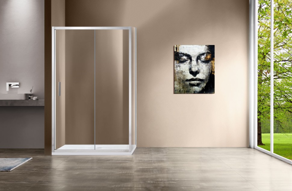 Душевой уголок Garda VSR-1G8014CL, 1400*800, хром, стекло прозрачное