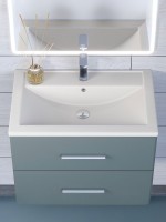 Раковина для ванной кварцевая Uperwood Foster Quartz 70х45,5х17,5 см, белая матовая, жасмин