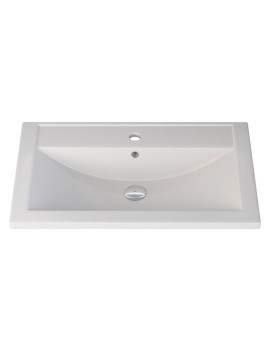 Раковина для ванной кварцевая Uperwood Foster Quartz 70х45,5х17,5 см, белая матовая, жасмин